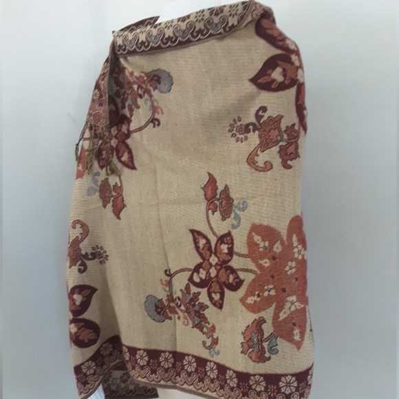 NWOT NEPAL GENUINE 100% PASHMINA (CASHMERE) REVERISBLE WRAP - Picture 7 of 10